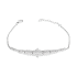 Bransoleta srebrna z białymi cyrkoniami łezkami w formie kłosa