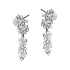 Kolczyki srebrne z motywem kwiatowym z białymi cyrkoniami/sztyft