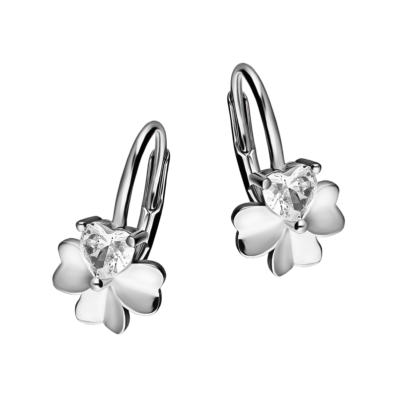 Kolczyki srebrne dla dziewczynki koniczyna z serc/big.zam.