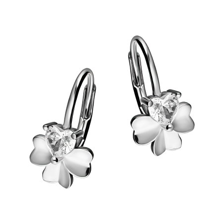 Kolczyki srebrne dla dziewczynki koniczyna z serc/big.zam.