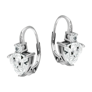 Srebrne kolczyki z trójkątną cyrkonią - nowoczesna elegancja - JubilerSezam.pl