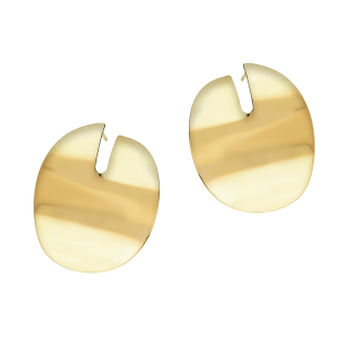 Pozłacane kolczyki falowane blaszki - JubilerSezam.pl