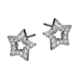 Srebrne Kolczyki Gwiazdki z Cyrkoniami - JubilerSezam.pl