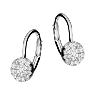 Kolczyki srebrne koło z białymi cyrkoniami/big.zam.