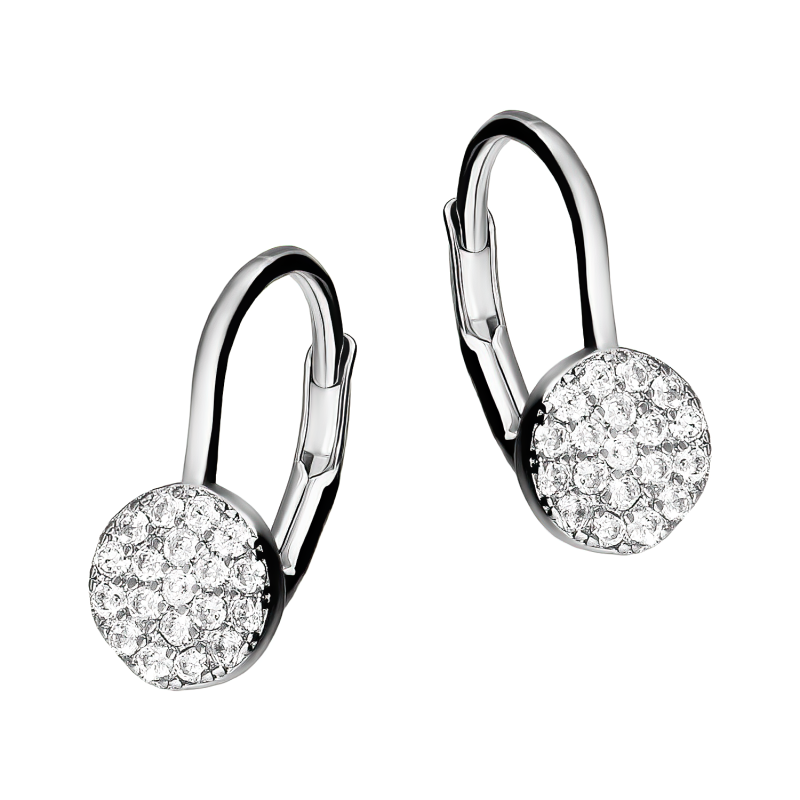 Kolczyki srebrne koło z białymi cyrkoniami/big.zam.