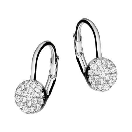 Kolczyki srebrne koło z białymi cyrkoniami/big.zam.