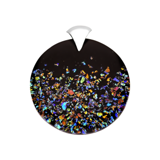 Zawieszka srebrna ze szkłem murano w czarnym odcieniu