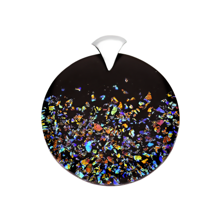 Zawieszka srebrna ze szkłem murano w czarnym odcieniu