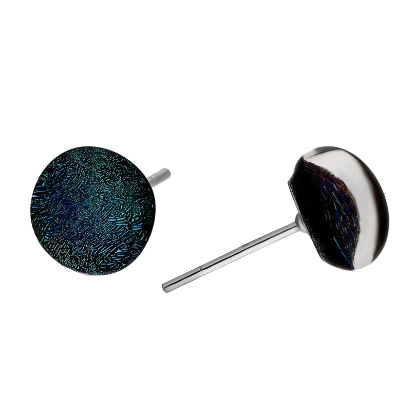 Kolczyki srebrne z niebieskim szkłem murano/sztyft