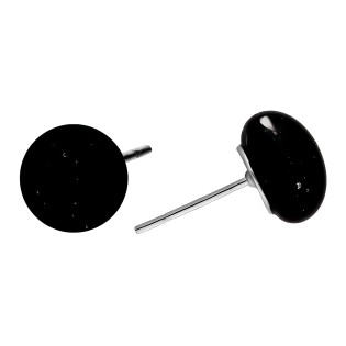 Kolczyki srebrne z czarnym szkłem murano/sztyft