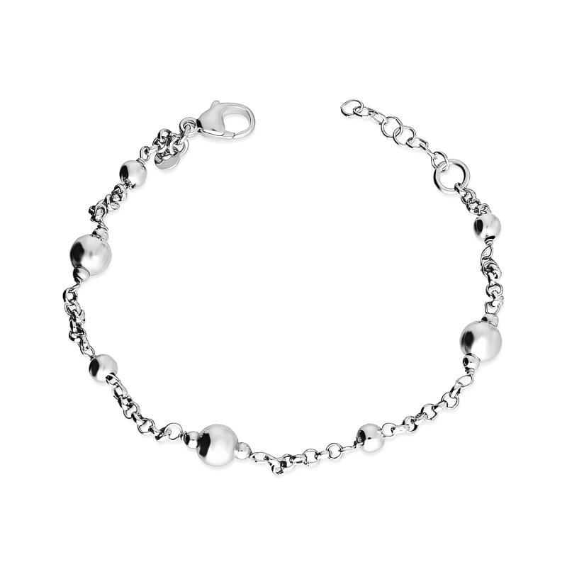 Srebrna Bransoletka Kulki Rolo pr. 925 - JubilerSezam.pl