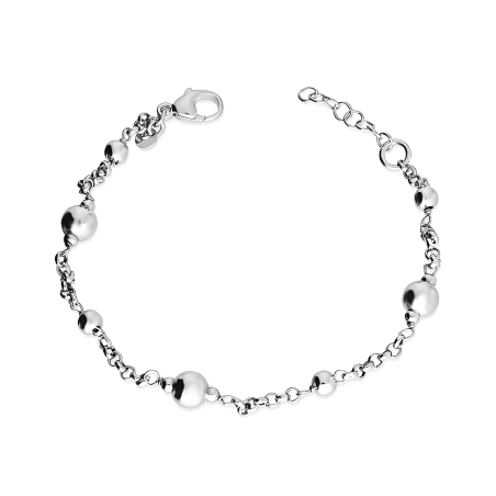 Srebrna Bransoletka Kulki Rolo pr. 925 - JubilerSezam.pl