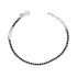 Bransoleta srebrna z rzędem czarnych cyrkonii infinity