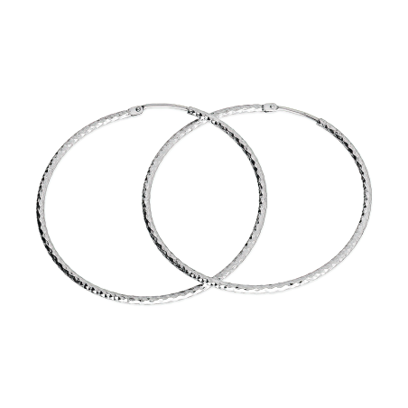 Kolczyki srebrne kółka szarniry grawerowane 40mm