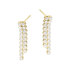 Kolczyki pozłacane z dwoma rzędami białych cyrkonii/sztyft
