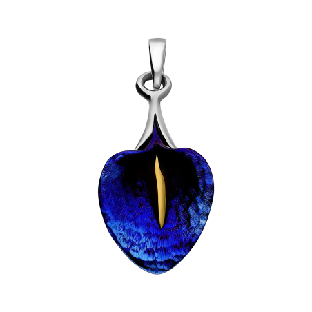 Zawieszka srebrna niebieska tytanowa kalia
