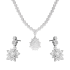 Komplet srebrny naszyjnik i kolczyki deltoid z białymi cyrkoniami