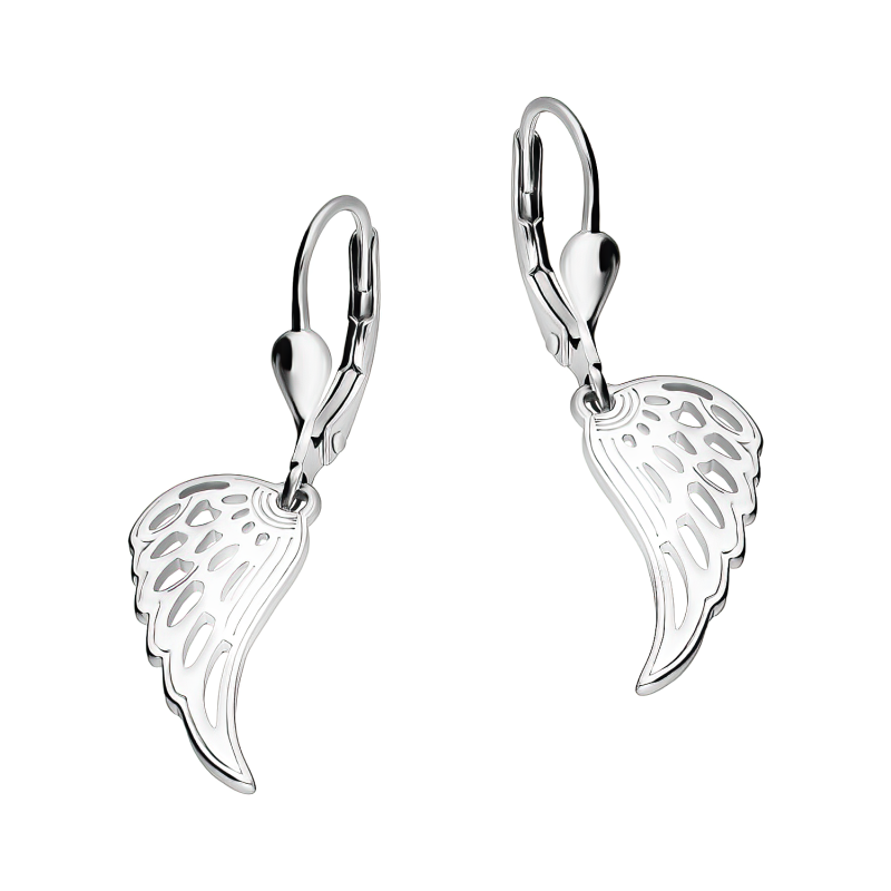Kolczyki srebrne z ażurowym skrzydłem/big.zam.