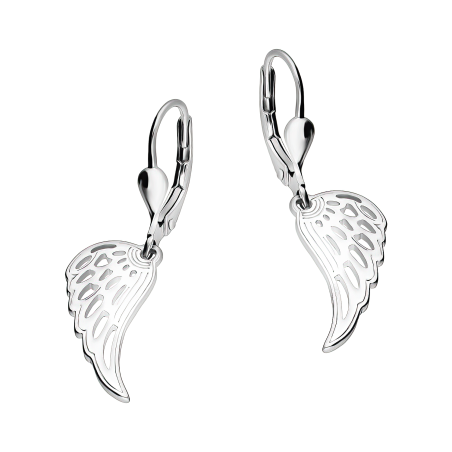 Kolczyki srebrne z ażurowym skrzydłem/big.zam.