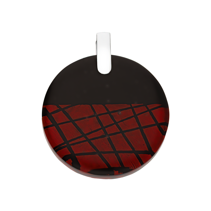 Zawieszka srebrna MARCHESA z czerwono-czarnym szkłem murano