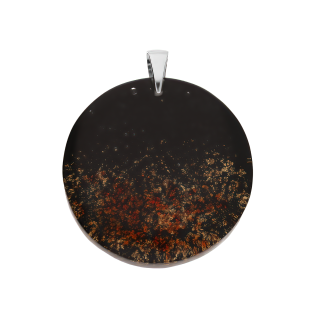 Zawieszka srebrna LA FENICE z czarnym szkłem murano