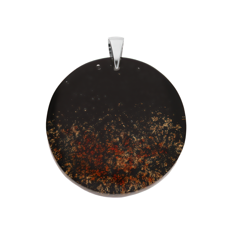 Zawieszka srebrna LA FENICE z czarnym szkłem murano