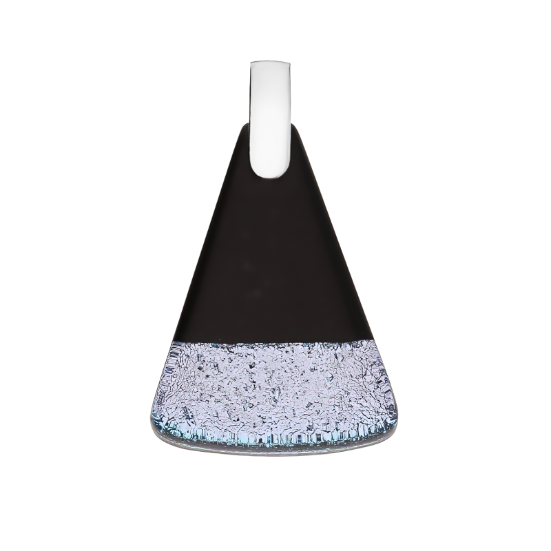 Zawieszka srebrna ze szkłem murano w czarno-niebieskim kolorze