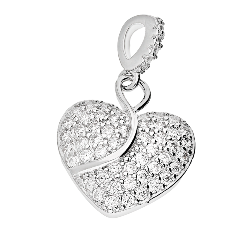 Srebrne Serduszko z Cyrkoniami pr. 925 - JubilerSezam.pl