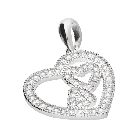 Serduszko srebrne z mniejszymi sercami i cyrkoniami TB 22673 próba 925