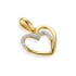 Serduszko złote z białymi diamentami próba 585