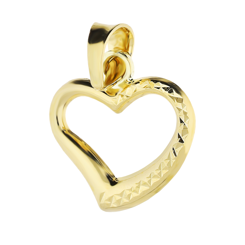 Serduszko złote do zawieszenia serce ramka próba 585