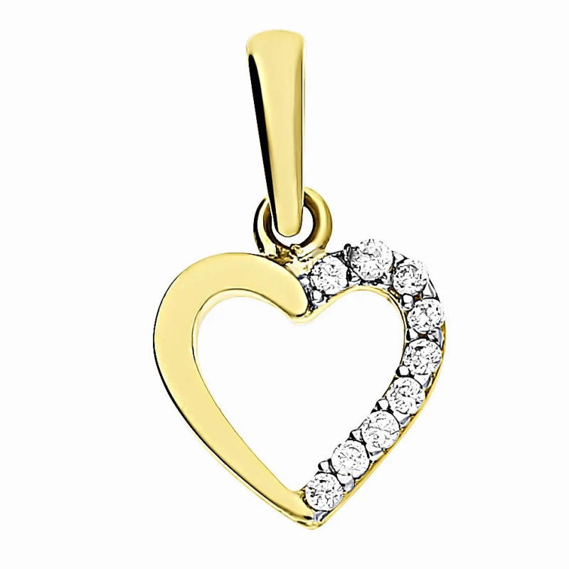 Serduszko złote z cyrkoniami próba 375