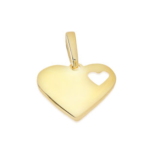Serduszko złote blaszka z wyciętym sercem