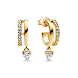 Kolczyki Pandora obręcze z serduszkami