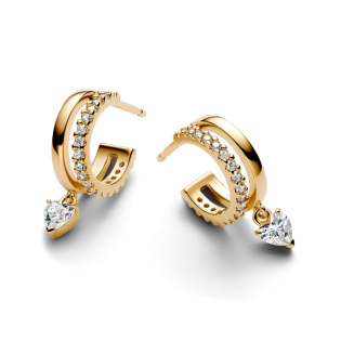 Kolczyki Pandora obręcze z serduszkami