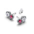Kolczyki Pandora sztyfty z sercami w lśniącej obwódce