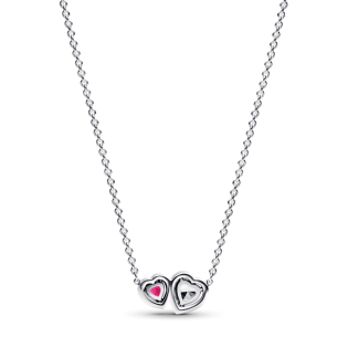 Naszyjnik Pandora z zawieszką z sercami w lśniącej obwódce