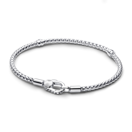 Bransoletka Pandora o splocie ćwiekowym z zapięciem karabińczykowym