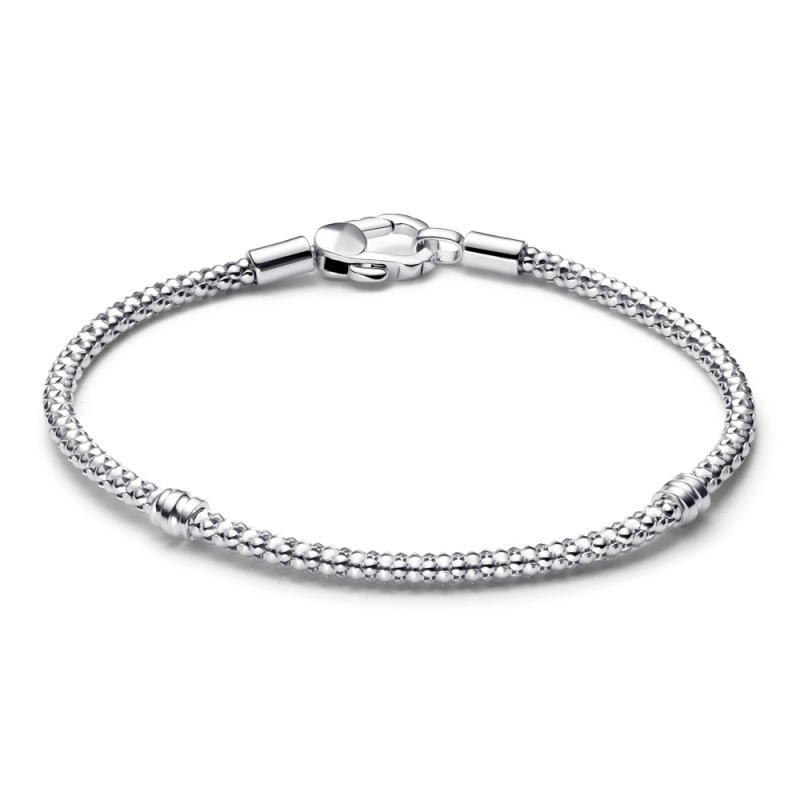 Bransoletka Pandora o splocie ćwiekowym z zapięciem karabińczykowym