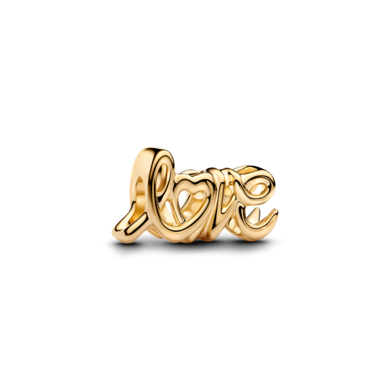 Charms Pandora w kształcie odręcznego napisu „love”