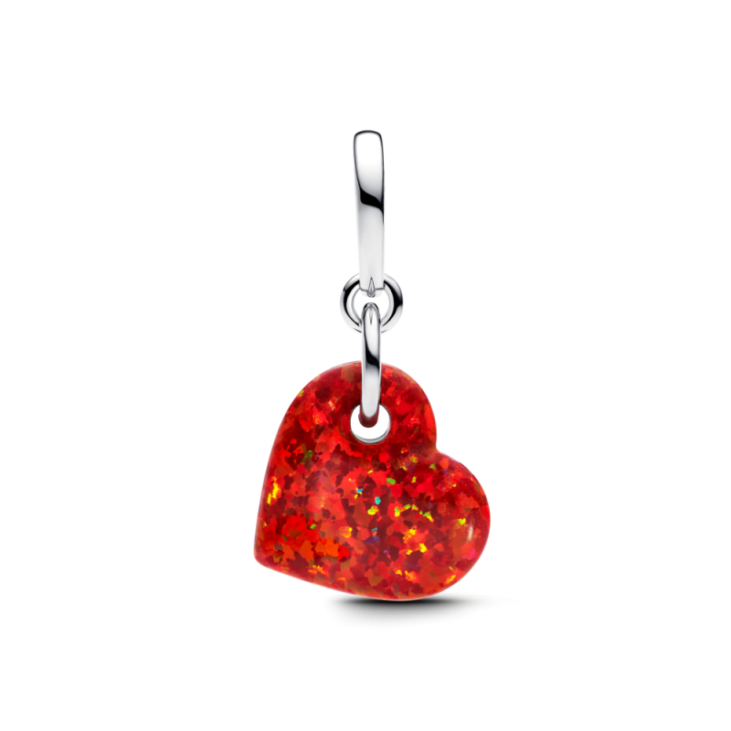 Charms-zawieszka Pandora Opalizujące czerwone serce