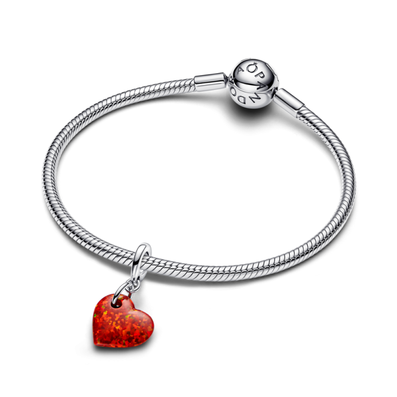 Charms-zawieszka Pandora Opalizujące czerwone serce