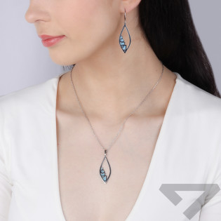 Zawieszka srebrna łezka z tytanem