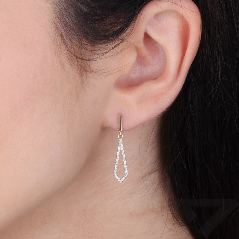 Kolczyki złote z białymi diamentami