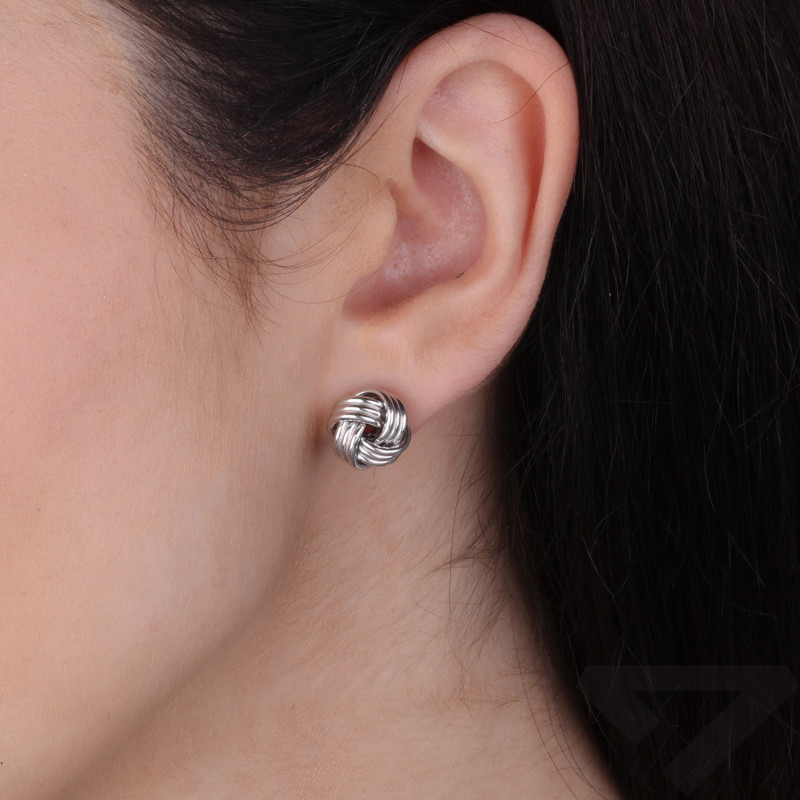 Kolczyki srebrne motek