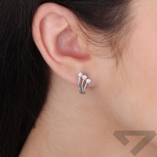 Kolczyki srebrne pazurki z białymi cyrkoniami