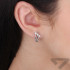 Kolczyki srebrne pazurki z białymi cyrkoniami