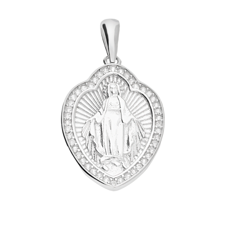 Medalik srebrny Niepokalana w łezce z cyrkoniami TB 21758 próba 925