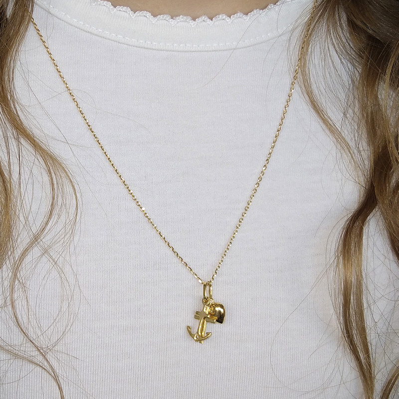 Złoty Medalik Wiara Nadzieja Miłość pr. 333 - JubilerSezam.pl