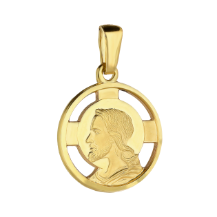 Złoty Medalik z Głową Pana Jezusa pr. 585 - JubilerSezam.pl
